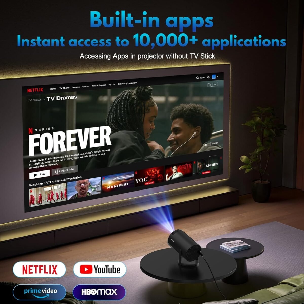 1750915576 built in apps projector 1080p fhd 4k support smart projector with wifi 6 and bluetooth auto keystone stereo speaker compatible with hdmitv stickusblaptop portable projector black.jpg
