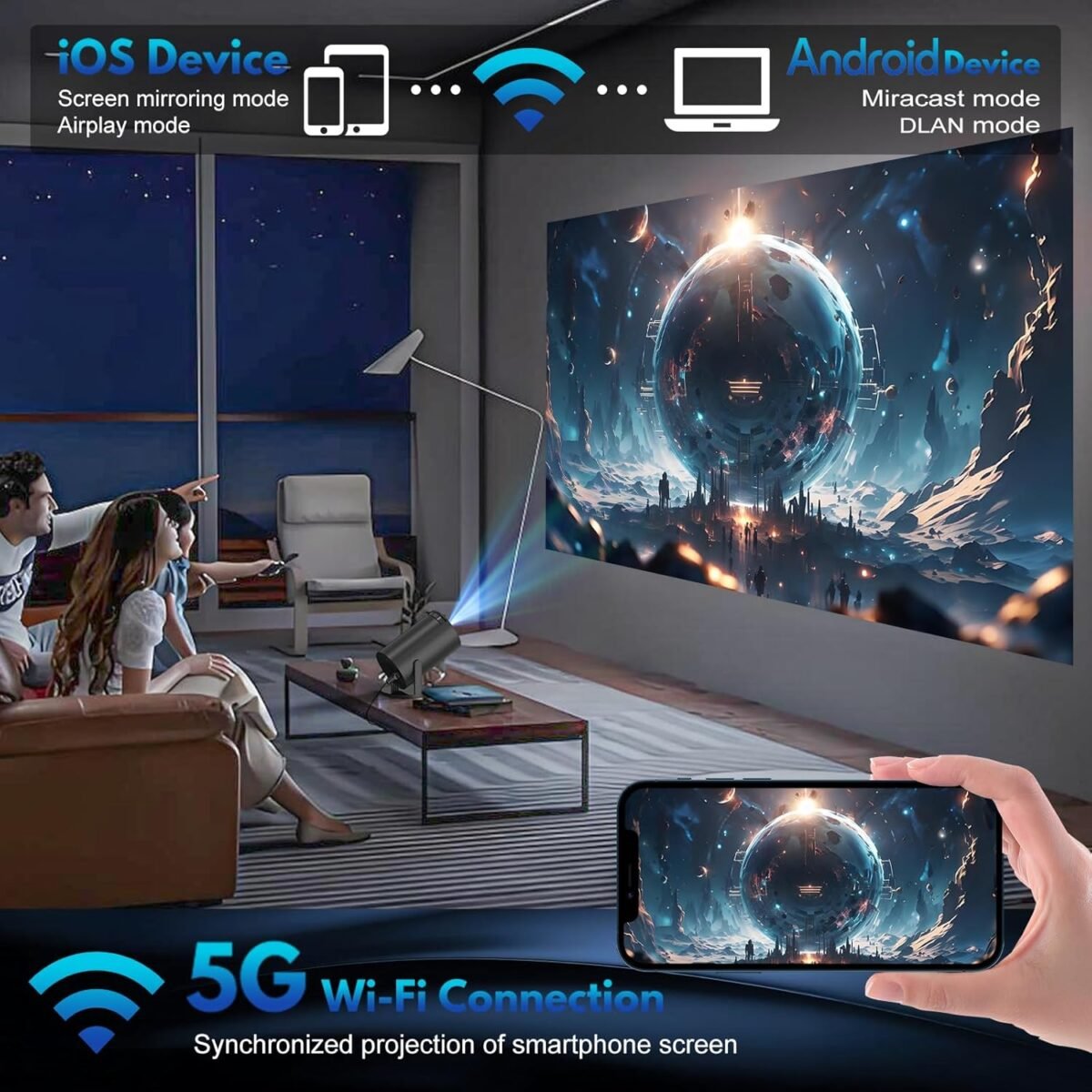 1750915579 built in apps projector 1080p fhd 4k support smart projector with wifi 6 and bluetooth auto keystone stereo speaker compatible with hdmitv stickusblaptop portable projector black.jpg