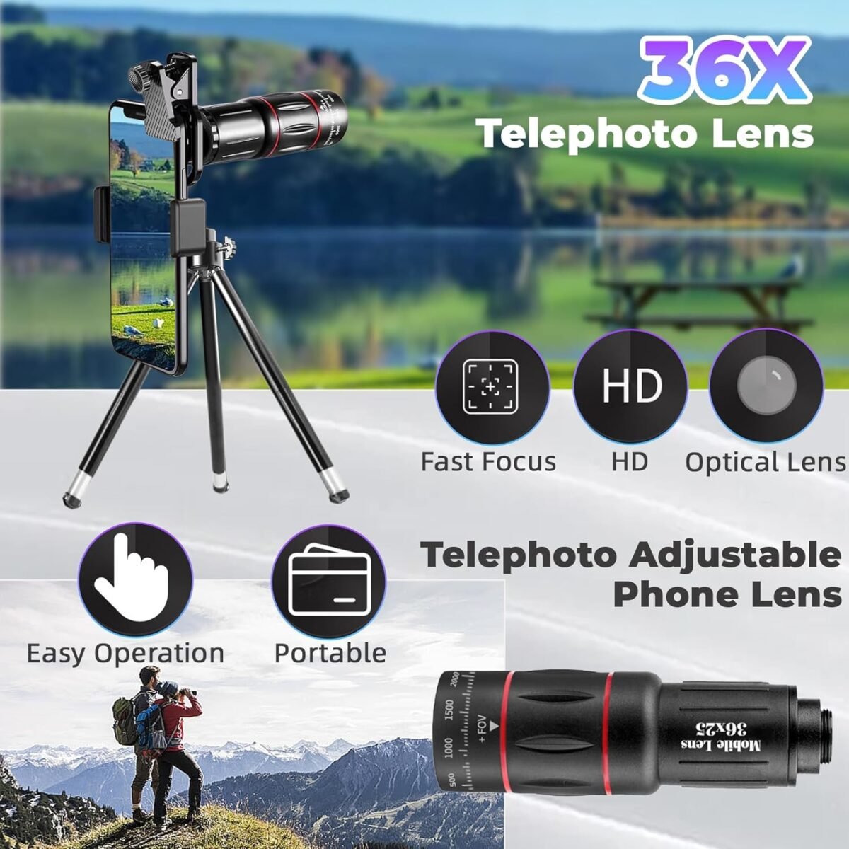 1750946984 36x telephoto lens kit compatible with iphone and android long focus telephoto phone lens magnification with universal clip and tripod suitable for most smartphones picture video taking.jpg