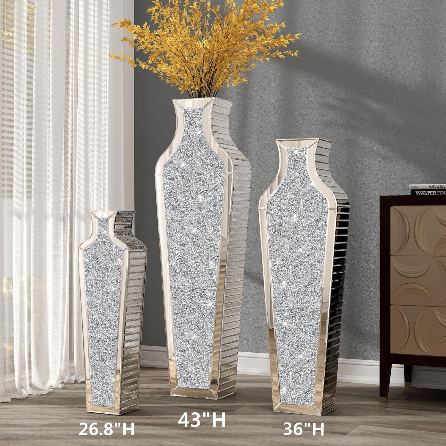 1750954653 shyfoy 36 inch floor vase crushed diamond decorative mirrored tall vases for decor living room large silver glass floor vase for pampas grass artificial flowers.jpg
