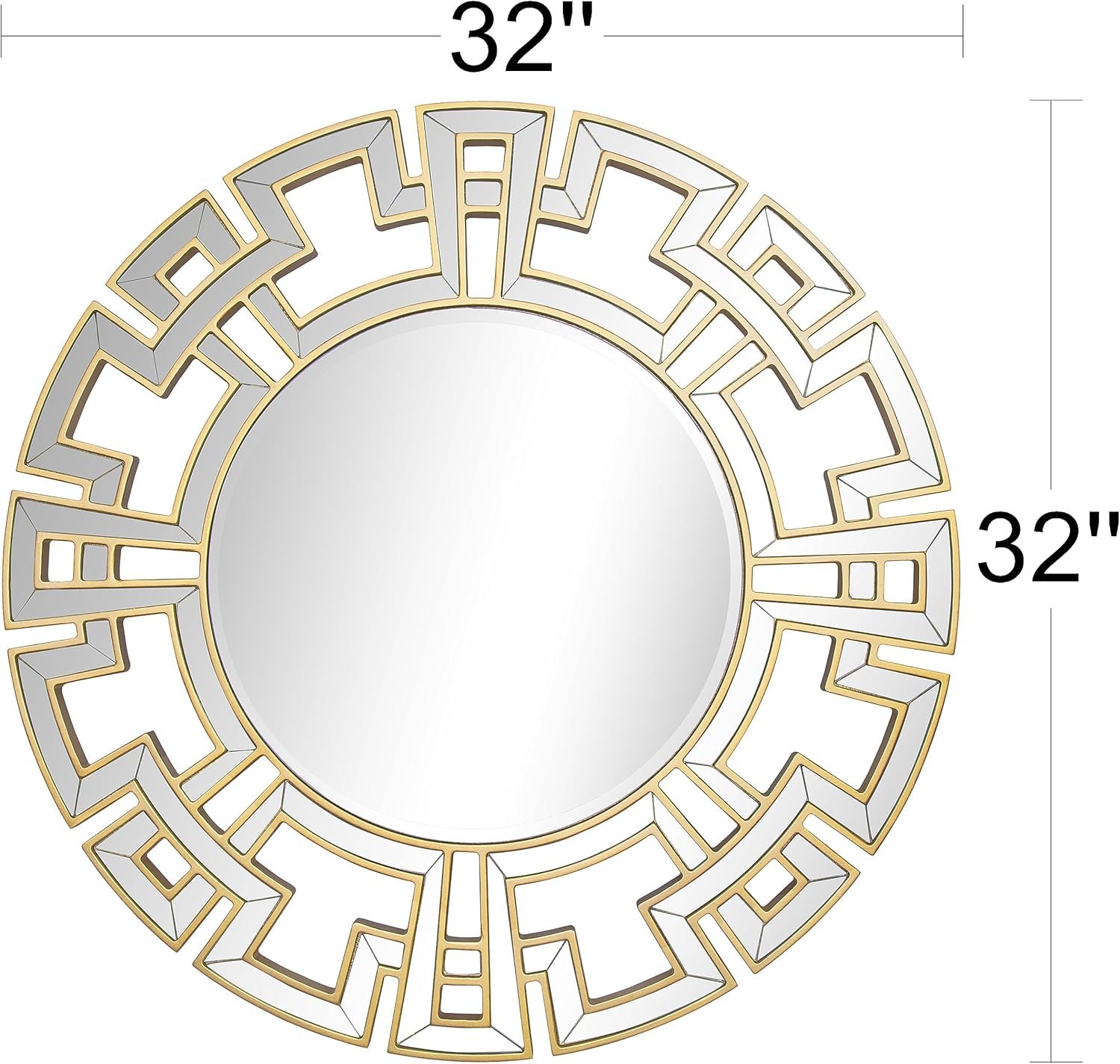 1751135059 chende round mirrors for wall decor 32 gold wall mirror with glass frame modern decorative mirror with wood frame for living room entryway dining room.jpg