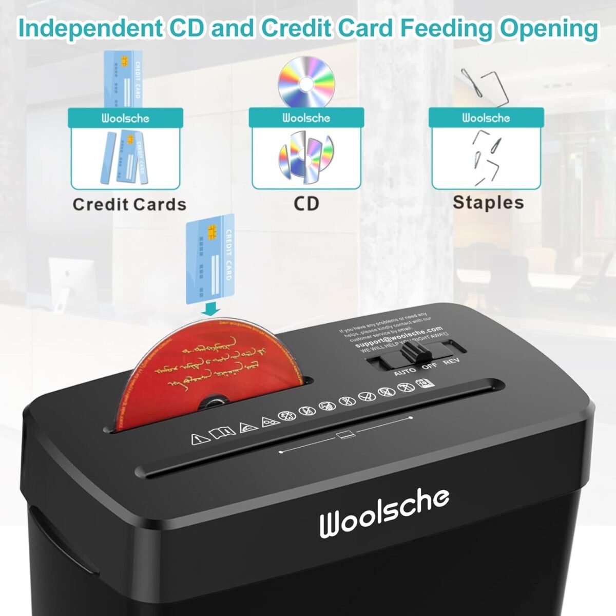 1751152009 woolsche paper shredder 10 sheet cross cut with 3.43 gallon basket p 4 security level 3 mode design shreds cd and credit card durable fast and jam proof for home office etl certified.jpg