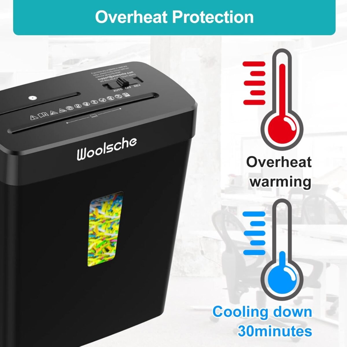 1751152011 woolsche paper shredder 10 sheet cross cut with 3.43 gallon basket p 4 security level 3 mode design shreds cd and credit card durable fast and jam proof for home office etl certified.jpg
