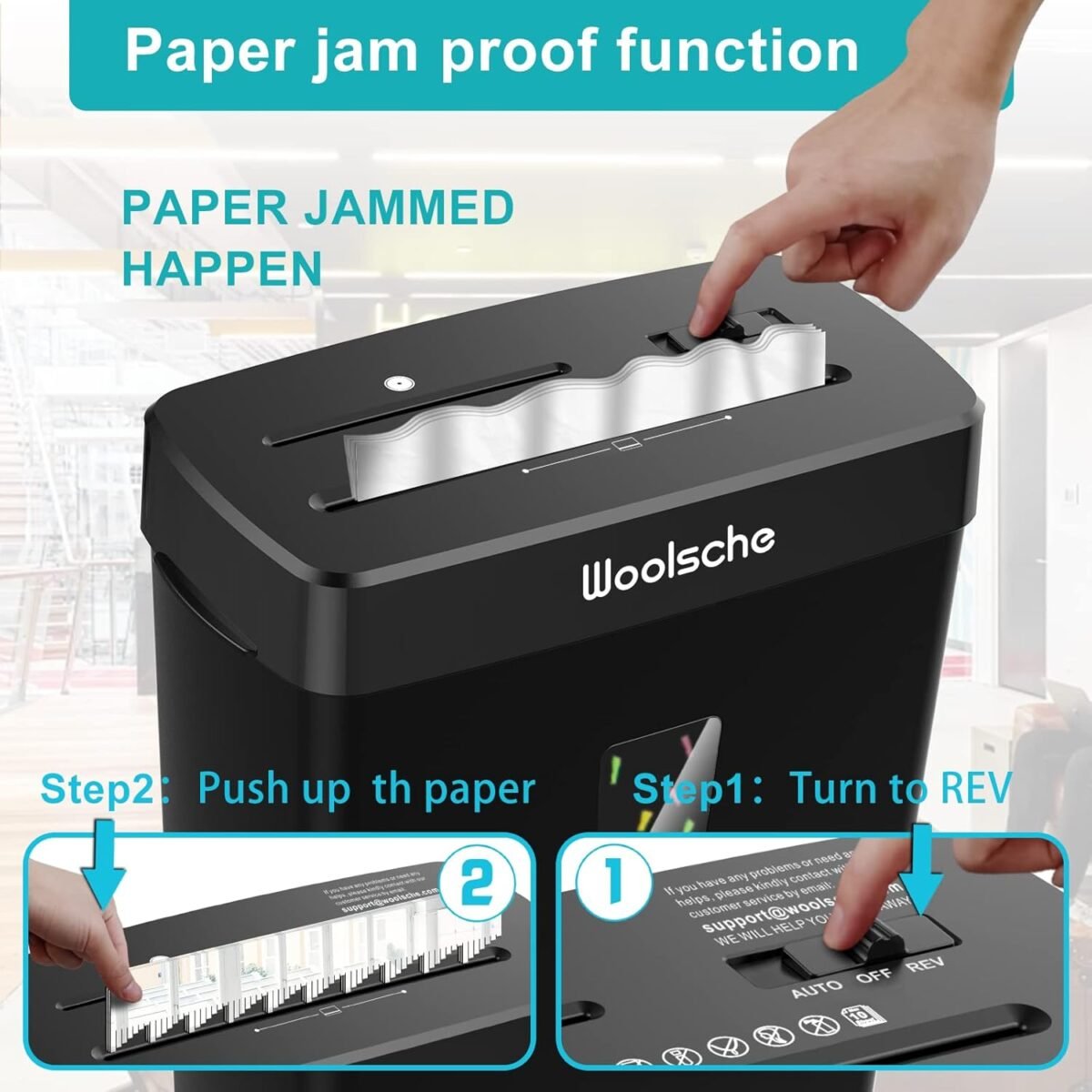 1751152012 woolsche paper shredder 10 sheet cross cut with 3.43 gallon basket p 4 security level 3 mode design shreds cd and credit card durable fast and jam proof for home office etl certified.jpg