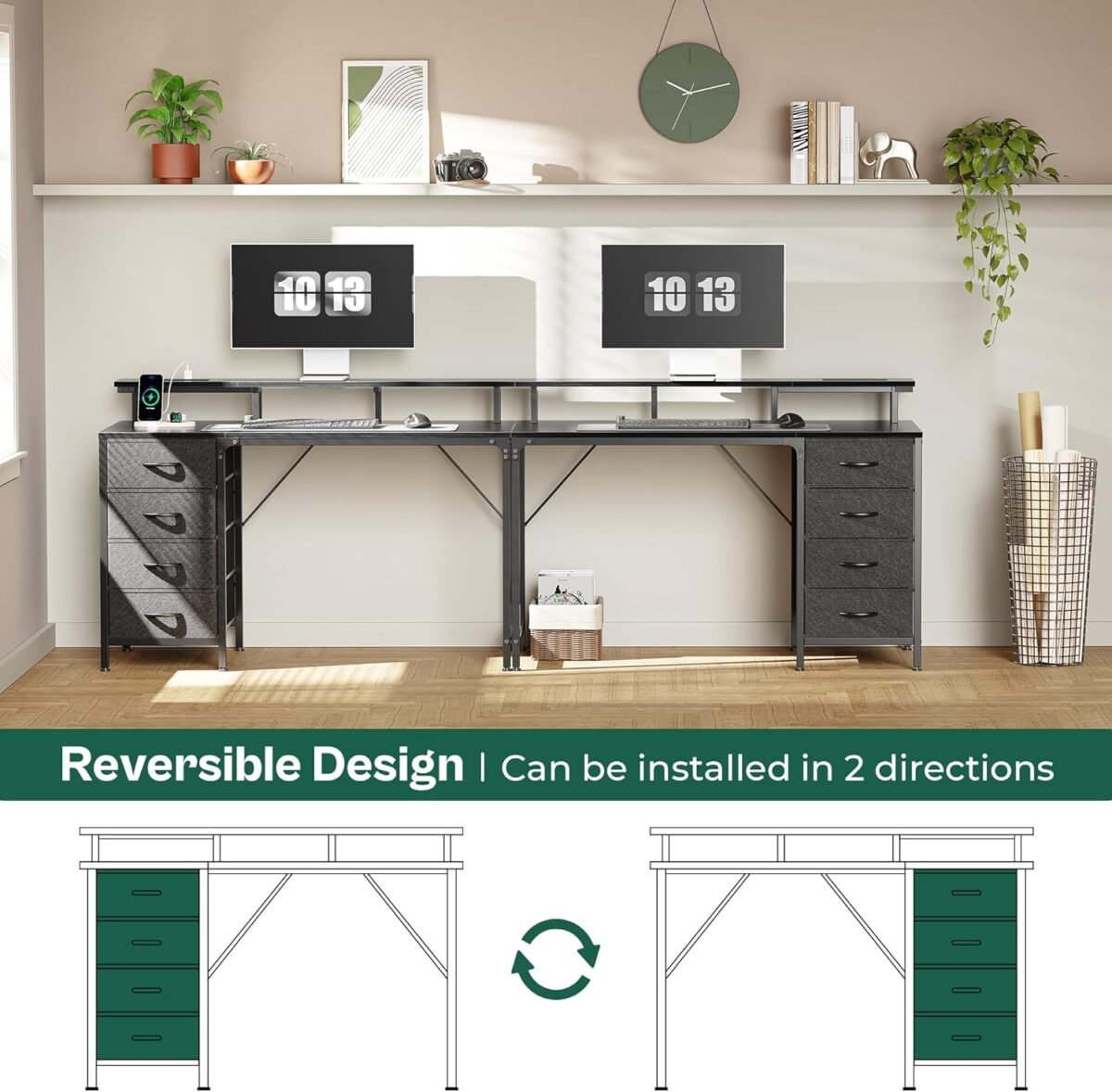 1751152074 huuger 47 inch computer desk with power outlets and led lights gaming desk with 4 drawers office desk with monitor stand study work home office small spaces black.jpg