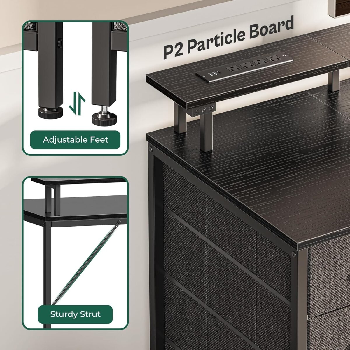 1751152076 huuger 47 inch computer desk with power outlets and led lights gaming desk with 4 drawers office desk with monitor stand study work home office small spaces black.jpg