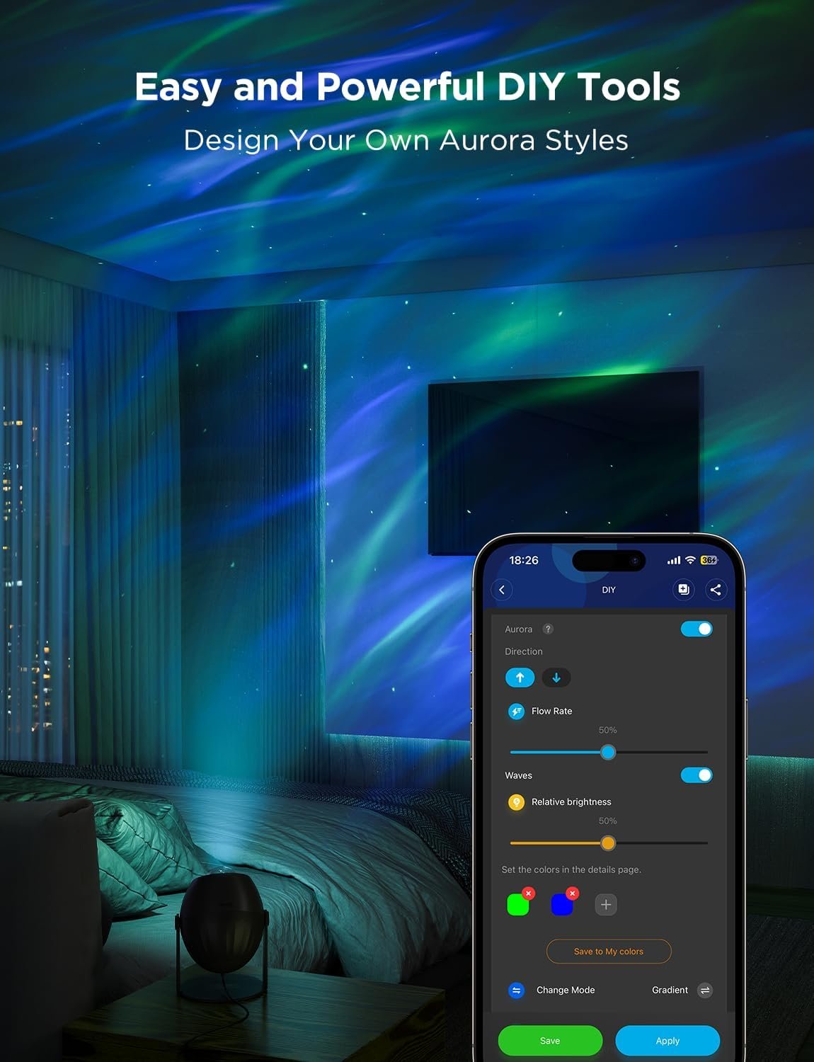 1751161946 govee star light projector with 3 aurora flowing effects star projector works with matter alexa and google assistant 16 million colors 52 scene modes night light projector without plug.jpg