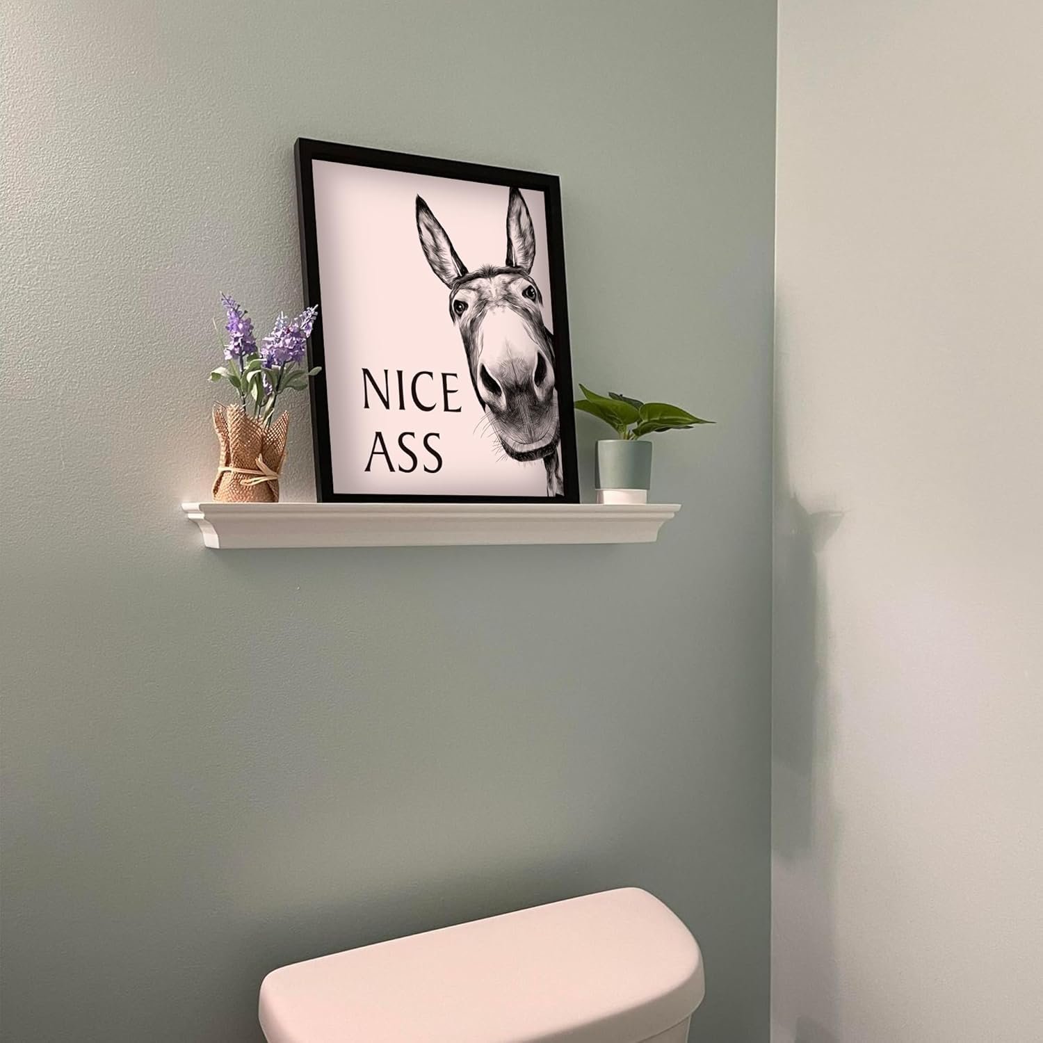 1751162117 heiple framed bathroom art wall decor farmhouse home decor sets vintage funny signs 11x14 black framed donkey.jpg