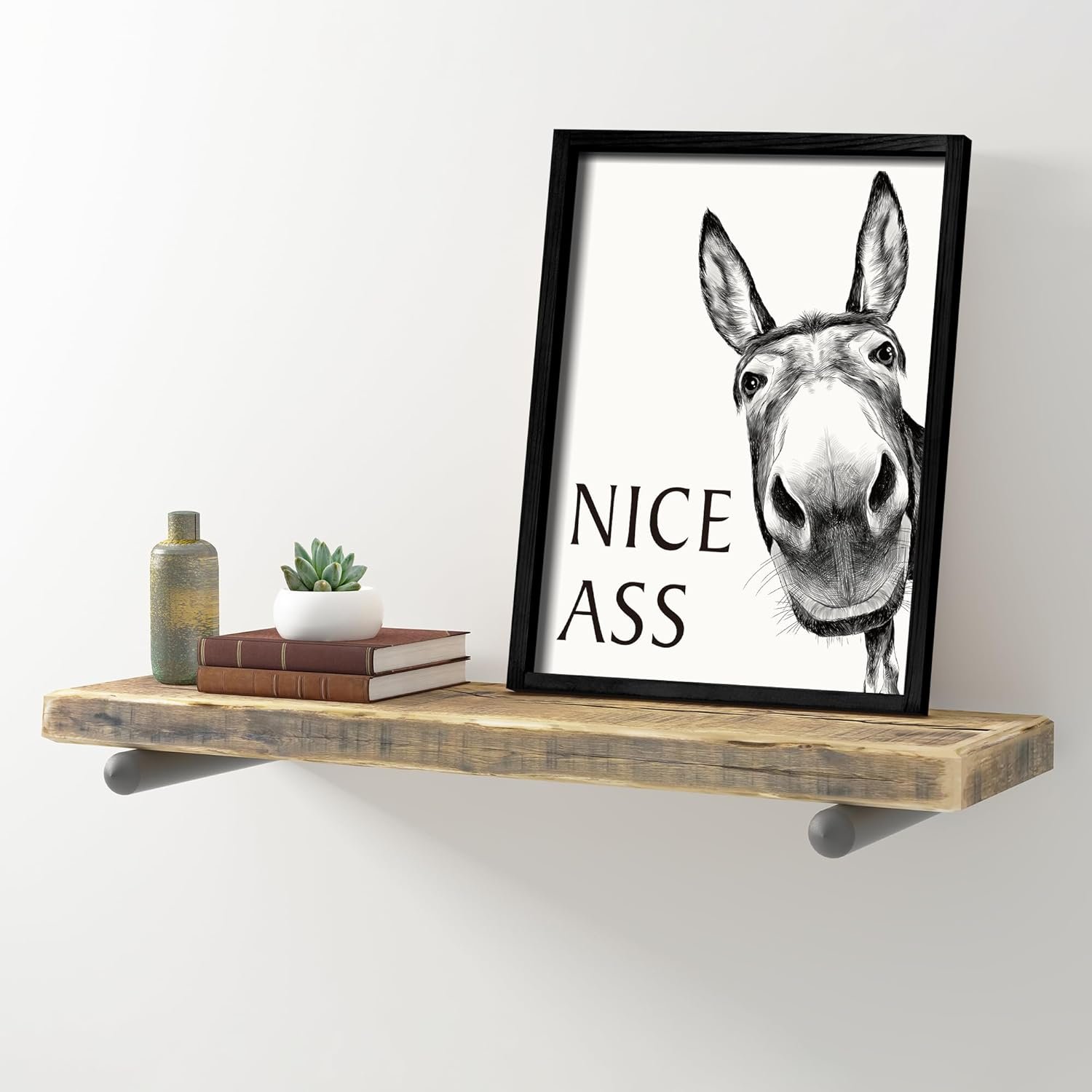 1751162120 heiple framed bathroom art wall decor farmhouse home decor sets vintage funny signs 11x14 black framed donkey.jpg