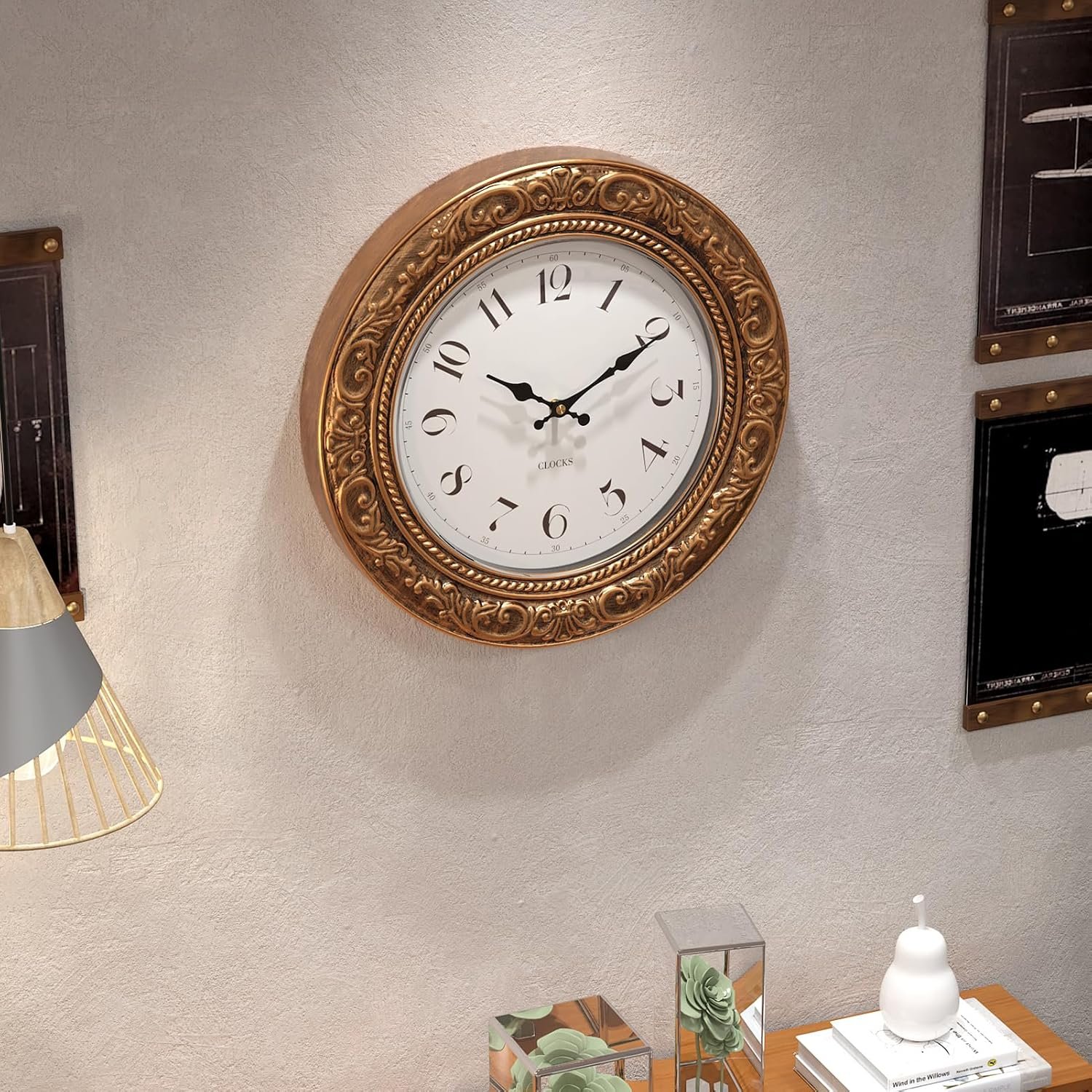 1751190416 menterry european vintage decorative wall clock 12 antique gold style battery operated retro wall clocks for kitchen bedroom farmhouse bathroom offices.jpg