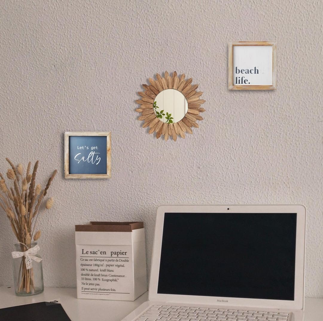 1751213409 losour wall decor 12 inch rustic round wood mirror decorative boho sunburst mirror boho home decor farmhouse wall decor for bedroom living room entryway.jpg