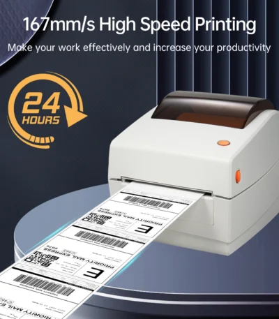 Thermal Label Printer Labels Printing Machine High Speed Commercial Desktop Direct Label Maker for Shipping Packages Compatible 1