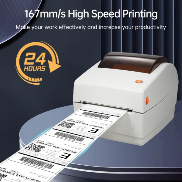 Thermal Label Printer Labels Printing Machine High Speed Commercial Desktop Direct Label Maker for Shipping Packages Compatible