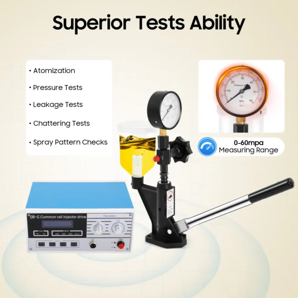 CRC Multifunction Diesel Common Rail Injector Tester 600bar S60H Diesel Injector Test Machine Common Rail Nozzle Tester