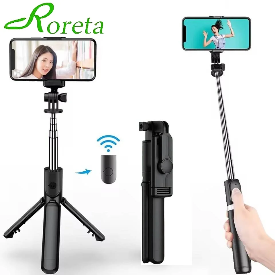 Roreta Selfie holder Tripod with Wireless Bluetooth Remote, Portables Foldable Stand for Vlog Shooting for iPhone Smartphone Roreta Selfie holder Tripod with Wireless Bluetooth Remote, Portables Foldable Stand for Vlog Shooting for iPhone Smartphone