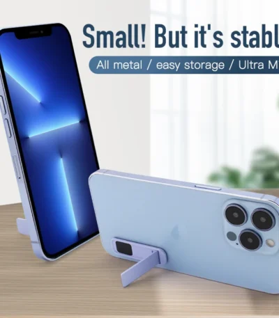 Ultra-thin Metal Mobile Phone Holder Lazy Holder for Samsung Xiaomi Apple Android Universal Mini Folding Adiustable Kickstand 1