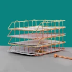 Golden Metal Document Tray Office Organizer Layered Paper Storage Paper Tray Desk Accessories Magazine Rack Manual CoverAbl File