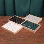 Fashion Ring Display Plate Ear Studs Bracelet Jewelry Storage Box Wood Organizing Box Ring Tray