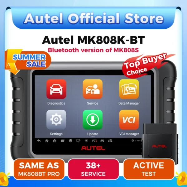 Autel MaxiCOM MK808KBT PRO OBD2 Scanner Automotivo Car Diagnostic Scan Tool MK808K-BT OBD 2 Code Reader Key Coding Active Test