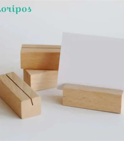 Wooden Business Card Set Office Desktop Receiving Box Base Simple Creative Shelf Holder 1