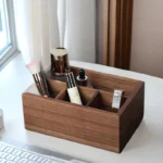 Black walnut multifunctional storage box Solid wood living room remote control desktop storage box cosmetics organizer box