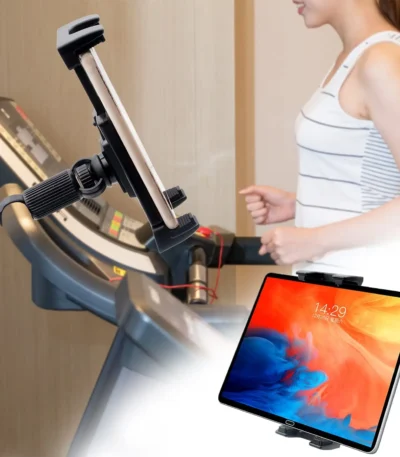 Tablet Holder Mount Handlebar Clamp Stand for Treadmill Elliptical Indoor Stationary Bike Exercise Bicycle for Phone Tablets 1