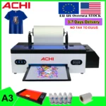 ACHI A3 DTF Printer R1390 A3 T-shirts Printier ROLL DTF Transfer Film Printer With DTF Oven For Fabric T-shirt Clothes EU STOCK