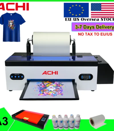 ACHI A3 DTF Printer R1390 A3 T-shirts Printier ROLL DTF Transfer Film Printer With DTF Oven For Fabric T-shirt Clothes EU STOCK 1