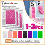 Double Sided Silicone Suction Cup Multicolor Strong Adhesive Stand For iPhone 11 12 13 14 15 16 Pro Max Detachable Phone Holder