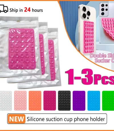 Double Sided Silicone Suction Cup Multicolor Strong Adhesive Stand For iPhone 11 12 13 14 15 16 Pro Max Detachable Phone Holder 1