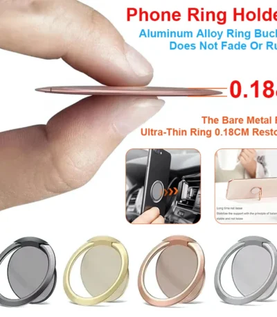 Ultra-Thin Luxury Metal Mobile Phone Socket Holder Universal Telephone Magnetic Car Bracket Pad Stand Accessories Finger Ring 1