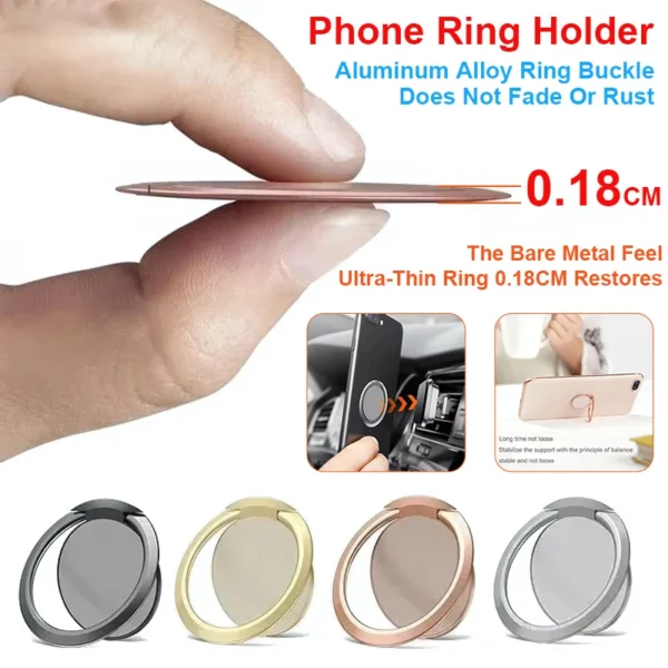 Ultra-Thin Luxury Metal Mobile Phone Socket Holder Universal Telephone Magnetic Car Bracket Pad Stand Accessories Finger Ring