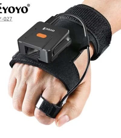 Eyoyo 1D 2D Glove Wearable Ring Bluetooth Barcode Scanner Hand Wearable Finger Trigger Portable Wireless QR Code Scanner Reader 1