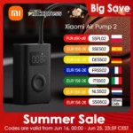 Xiaomi Mijia Air Pump 2 Portable Car & Bicycle Inflator with Tire Pressure Detection 150PSI 2000mAh Rechargeable PreSet Function