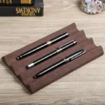 Contact’s Family Luxury Leather Pen Tray 1/2/3 Slots Pens Holder Display Pen Stand Microfiber Desktop Organizer Home Office Use