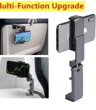 Universal Airplane Phone Stand Holder 360 Rotate Travel Phone Mount for Flying Handsfree Flexible Phone Clip for IPhone/Android 1