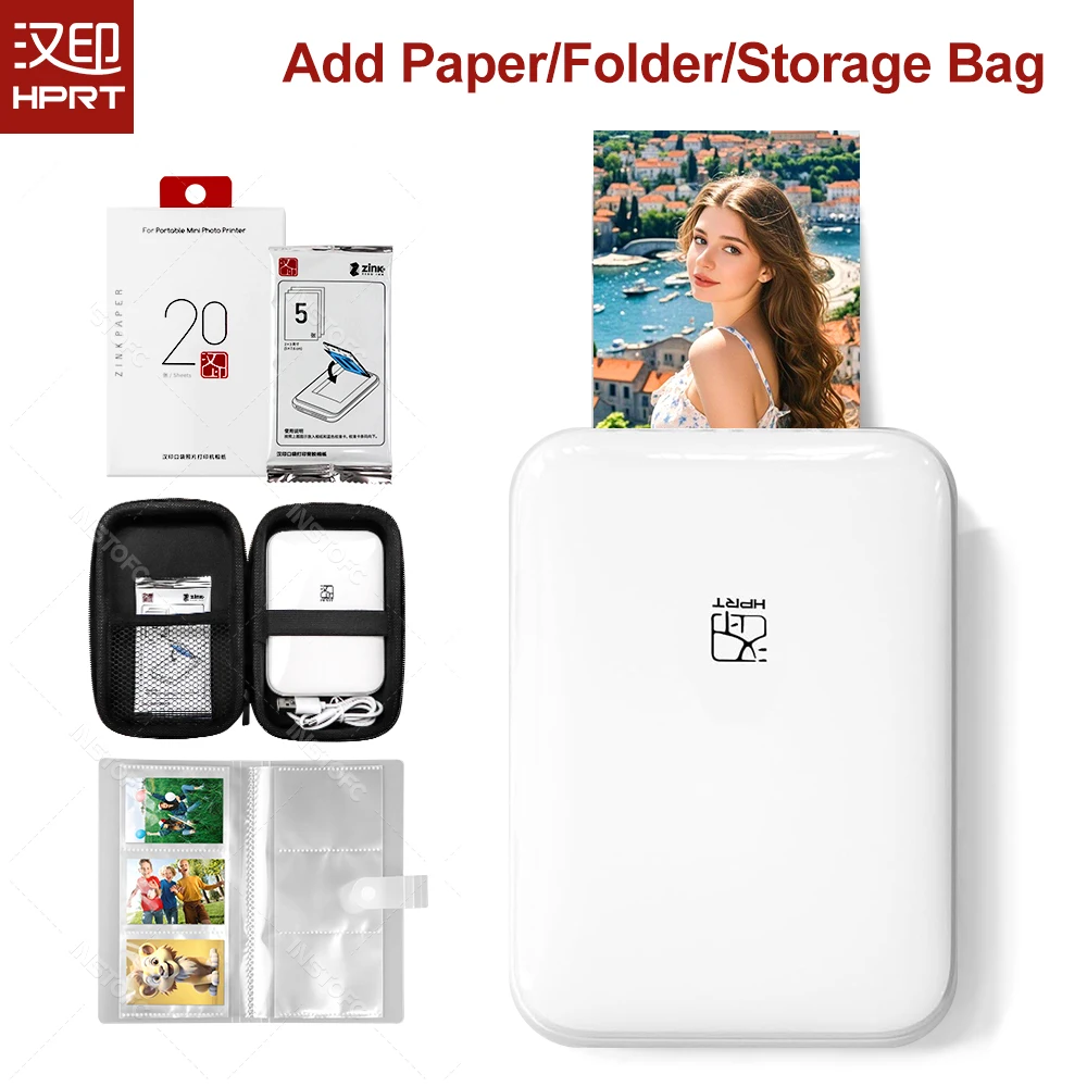 HPRT MT53 Color Photo Printer HD Portable Mini Bluetooth Maker Mobile Handheld Pocket Printing Machine 2×3 Inch Sticker Paper HPRT MT53 Color Photo Printer HD Portable Mini Bluetooth Maker Mobile Handheld Pocket Printing Machine 2×3 Inch Sticker Paper