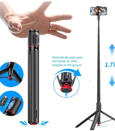 Live Streaming Bracket Phone Holder Photography Automatic Pop-up Magnetic Remote Control Tripod Selfie Stick Stand Accessories 1