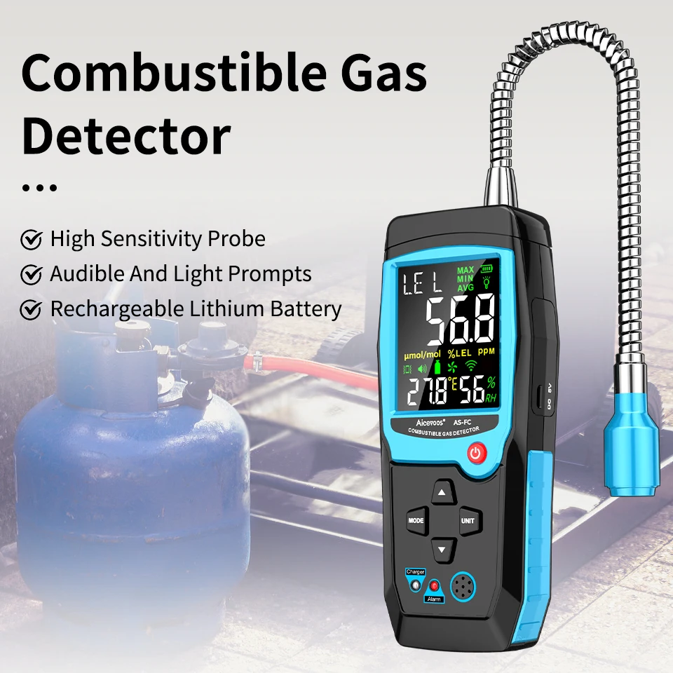 Aicevoos Rechargeable Digital Display Combustible Gas Leak Detector High-Sensitivity Flammable Gas Natural Gas Methane Tester Aicevoos Rechargeable Digital Display Combustible Gas Leak Detector High-Sensitivity Flammable Gas Natural Gas Methane Tester