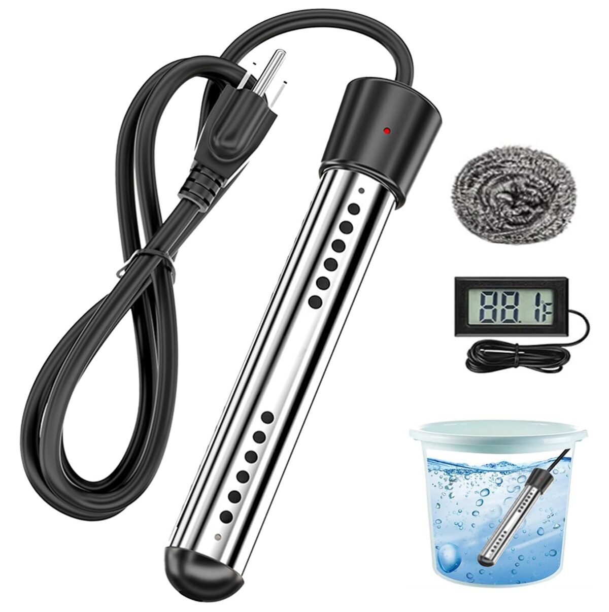 2000w immersion water heater portable water heater electric with 304 stainless steel thermometer safety protection quickly heats 5 gallons of water in minutes suit for bucket or bathtub.jpg