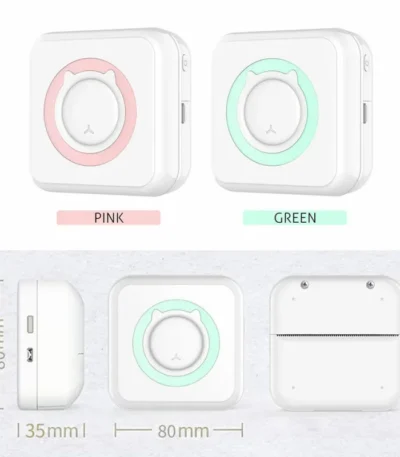 Mini Portable Thermal Printer Paper Photo Pocket Thermal Printing Wireless BT Connect Printer 200dpi Photo Lable for iOS/Android 1