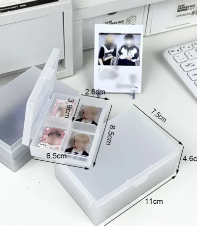 SKYSONIC S/L Adjustable Board Organizer Frosting Dustproof Storage Box Photocards, Sleeves,Small Card Film Sorting Flip Box 1