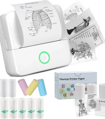 Mini Sticker Printer,Inkless Thermal Printer, Pocket Bluetooth Printer for Halloween Christmas Gift for Photo,Memo Impressora 1