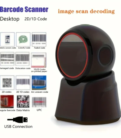 2D Barcode Scanner Desktop Omnidirectional Automatic 1D 2D QR code Data Matrix PDF417 Bar code Reader Usb for Retail Supermarket 1