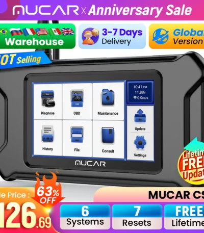 MUCAR CS6 CS5 OBD2 Scanner Car Diagnostic Tools Automotivo OBD Scanner Auto Diagnosis Tool Code Reader 6 Systems 7 Resets Free 1