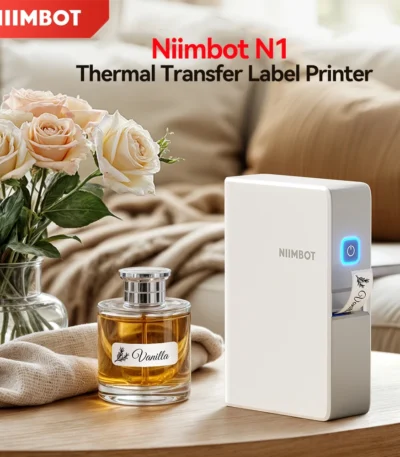 Niimbot N1/B18 Thermal Transfer Label Printer Label Maker with Black Ribbon Paper Tag Sticker for Home Office Jewelry Garden 1