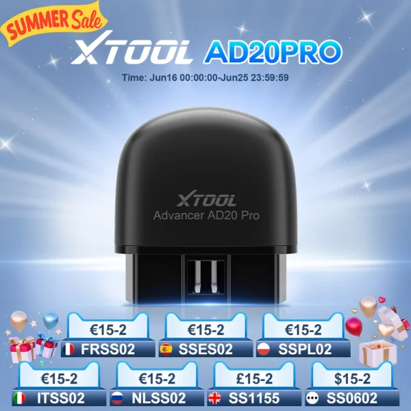 XTOOL AD20PRO OBD2 Scanner Oil Reset Code Reader All System Bluetooth Diagnostic Tools For iPhone IOS Android Lifetime Free upda
