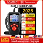 LAUNCH X431 CR3008 PLUS Car Auto OBD2 Diagnostic Tool ARM Scanner DTC Lookup Check Engine Battery Test Lifetime Free Update