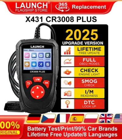 LAUNCH X431 CR3008 PLUS Car Auto OBD2 Diagnostic Tool ARM Scanner DTC Lookup Check Engine Battery Test Lifetime Free Update 1
