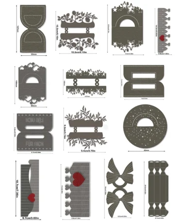 2023 New Arrival Handle Bag Bowknot Metal Cutting Dies for Scrapbooking Card Making Circle Mould Punch Stencils Pack Topper 1